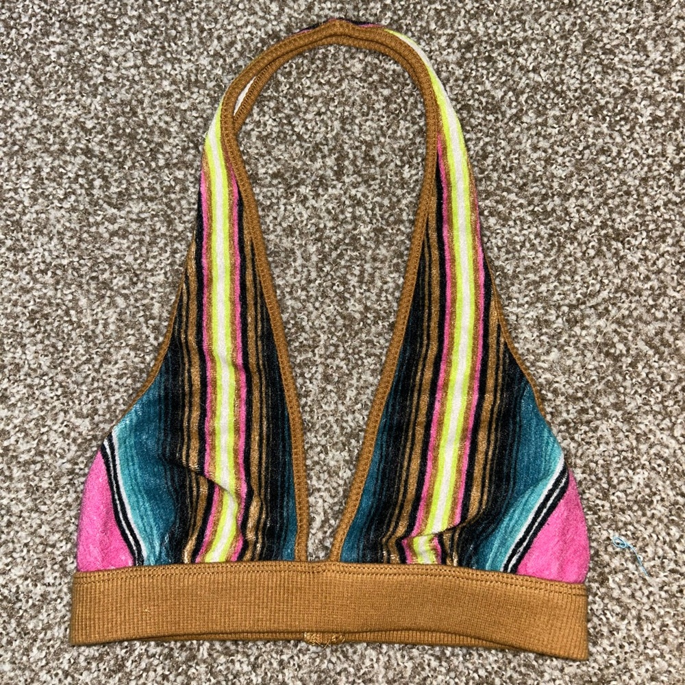 Urban Outfitters Out from Under Striped Boho Halter Bralette Top
